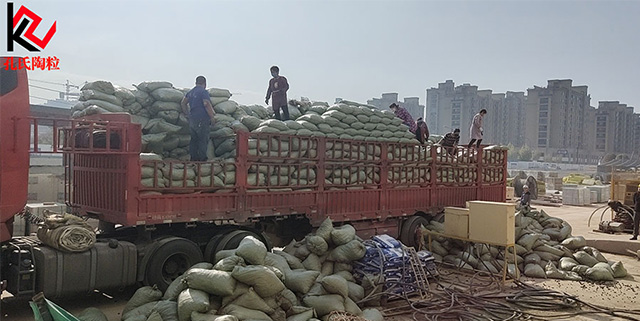 江蘇淮安市淮陰區某工地建筑回填陶粒