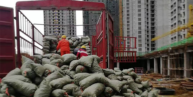 江蘇南通通州區某工地衛生間回填陶粒